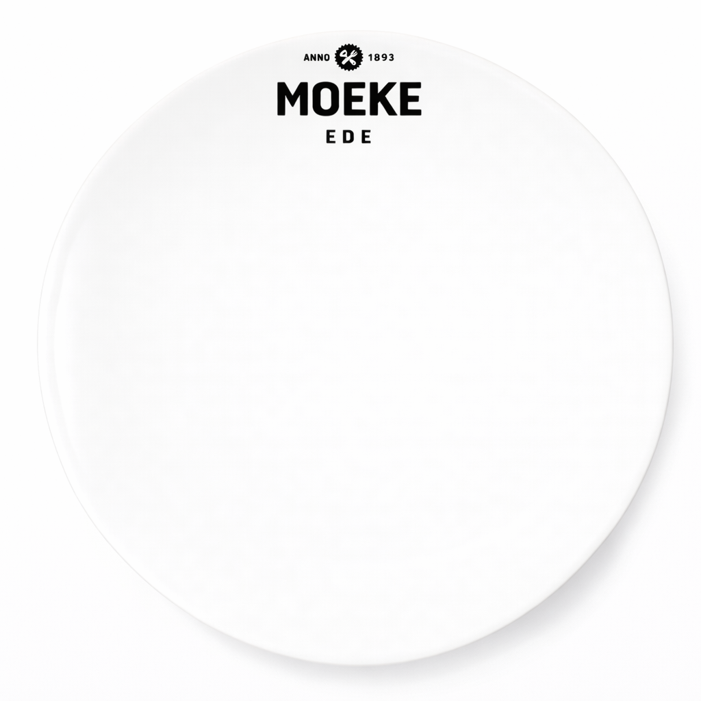 Bord plat coupe 22.6 cm Classic White 237X met logo Moeke Ede 12u