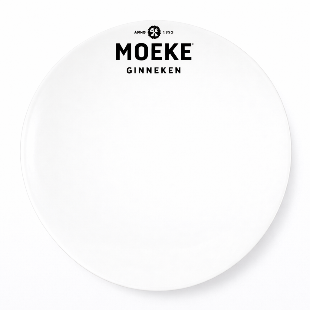 Bord plat coupe 22.6 cm Classic White 237X met logo Moeke Ginneken 12u
