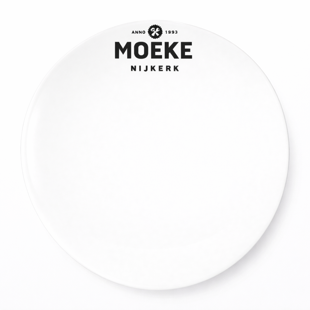 Bord plat coupe 22.6 cm Classic White 237X met logo Moeke Nijkerk 12u