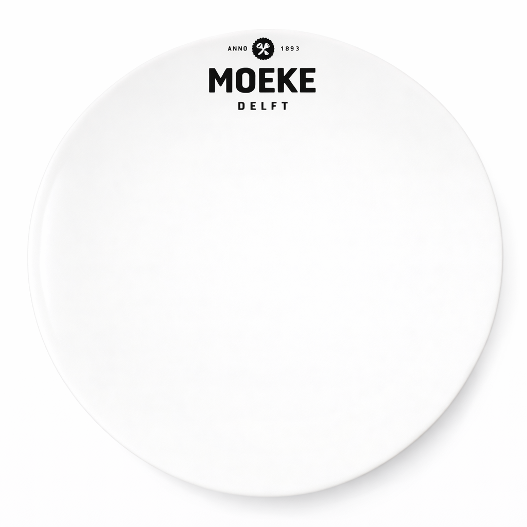 Bord plat coupe 22.6 cm Classic White 237X met logo Moeke Delft 12u
