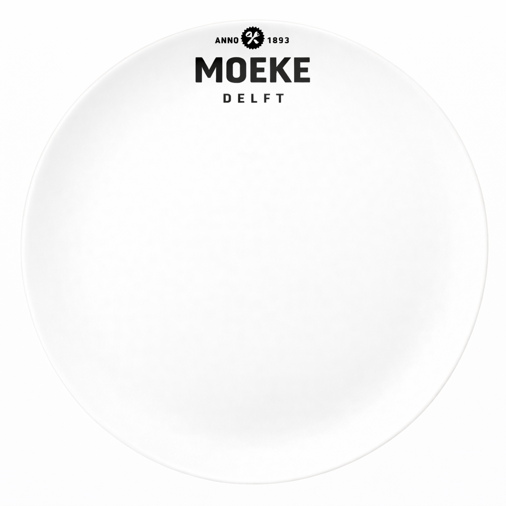 Bord plat coupe 32.2 cm Classic White 298X met logo Moeke Delft 12u