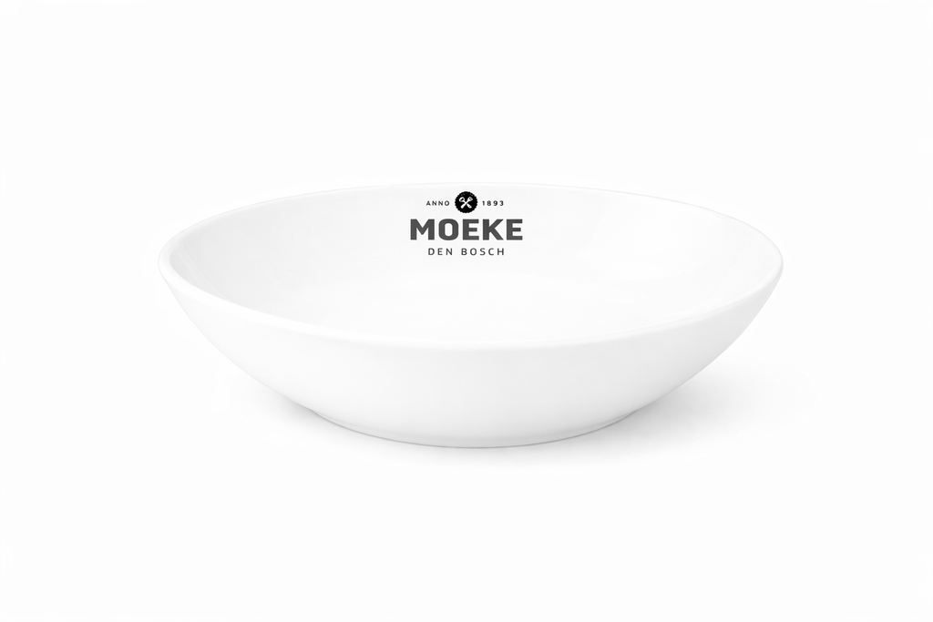 Schaal chef's 26.5 cm Classic White 565X met logo Moeke Den Bosch12u