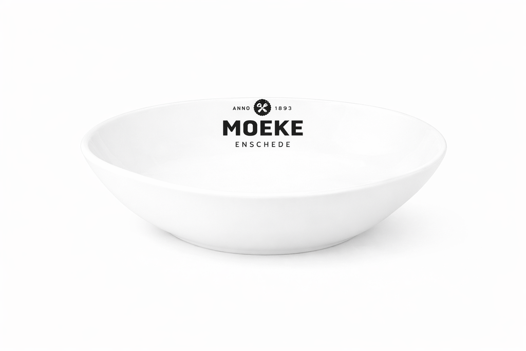 Schaal chef's 26.5 cm Classic White 565X met logo Moeke Enschede 12u