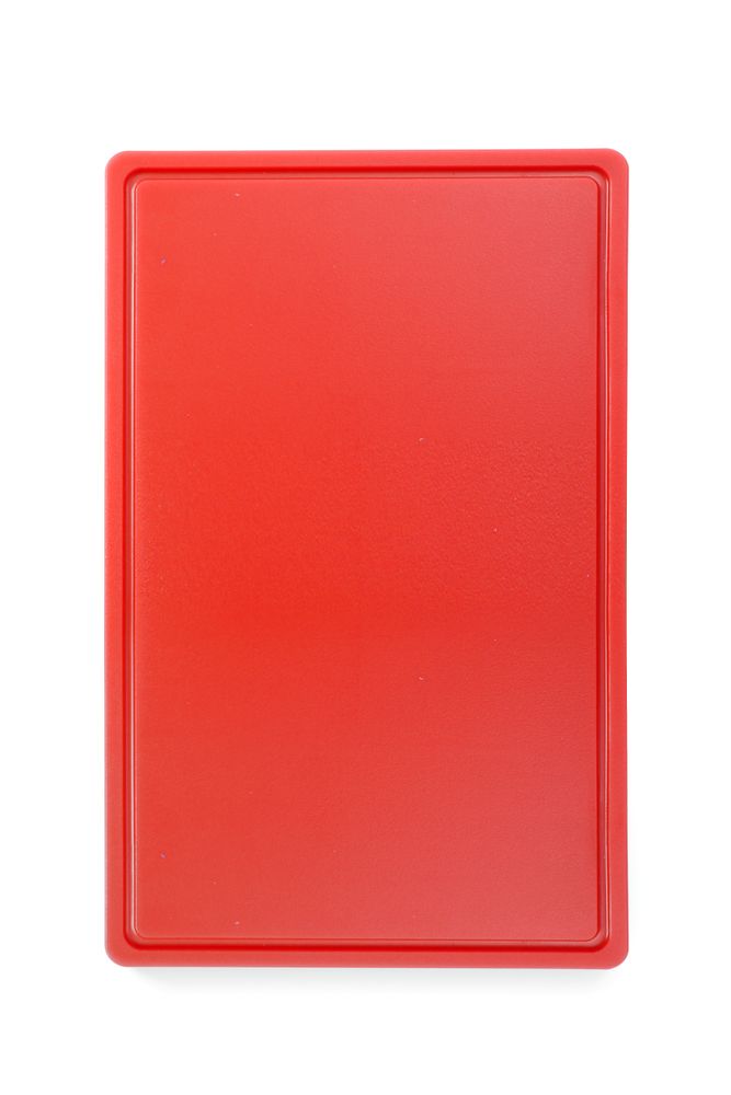 Snijplank GN 1/1 rood met sapgeul HACCP Hendi