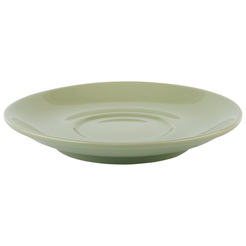 Cappuccinoschotel Ø 15.5x2.5cm Snug groen set van 6 porselein