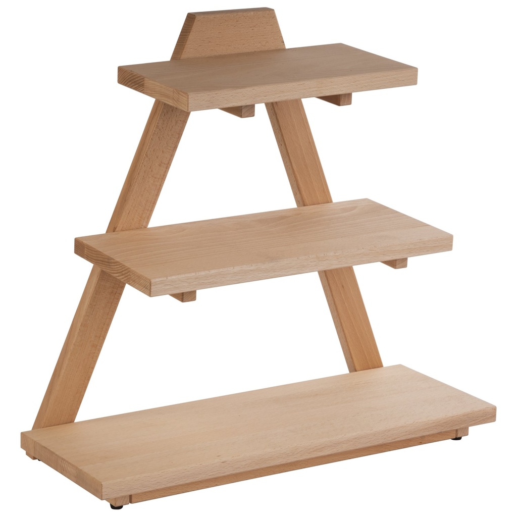 Houten Buffet Etagère Driehoek 3-laags 53.0x21.0x55.0cm naturel