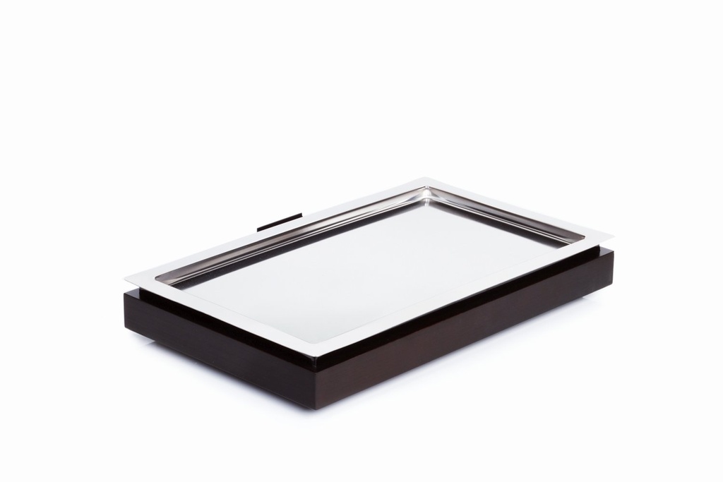 Koelpresentatieset GN 1/1 1-frame massief beukenhout wengé met rvs schaal 53.0x32.5x8.5cm