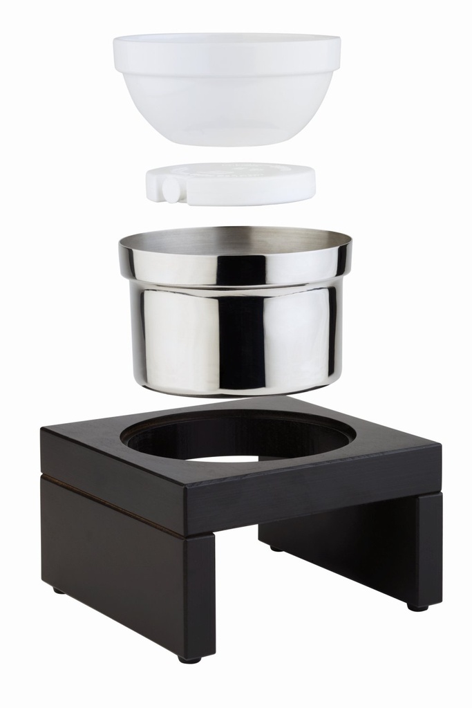 Koelkom 4-delige set 18.5x18.5x10.0cm mini-brug wengé rvs