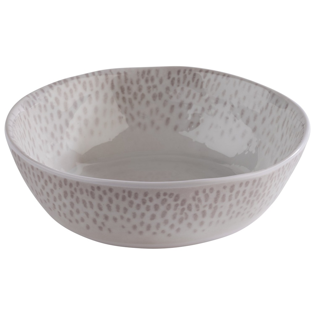 Kom 0.6 liter 18.0x18.0x5.5cm Footmark melamine wit grijs