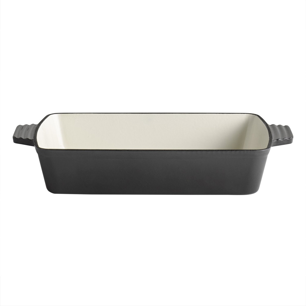 Geëmailleerde gietijzeren braadpan 33.0x24.0x6.5cm 5 Sterren crème antraciet binnenzijde