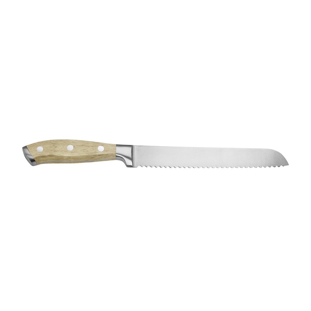 Broodmes 34.0x2.0x3.0cm RVS met beukenhouten handvat