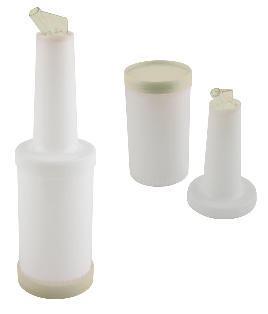 Doseerfles polypropyleen 1.0 liter 9.0x9.0x33.0cm transparant set van 4 stuks