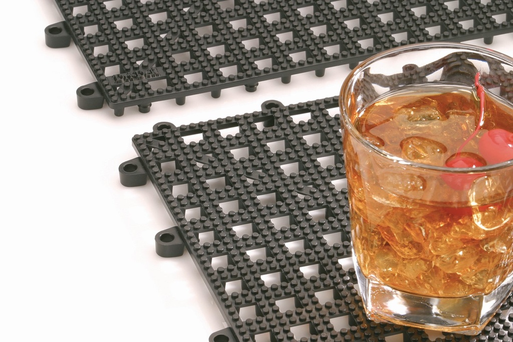 Barmat plastic 34.0x34.0x1.0cm zwart