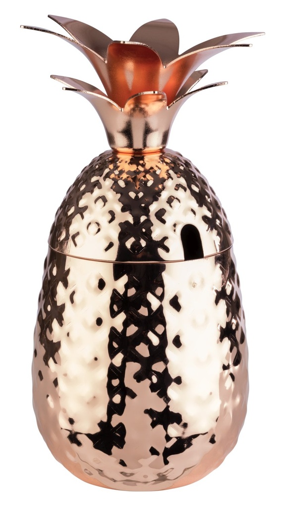 Ananas mok 9.0x9.0x19.0cm RVS koperlook