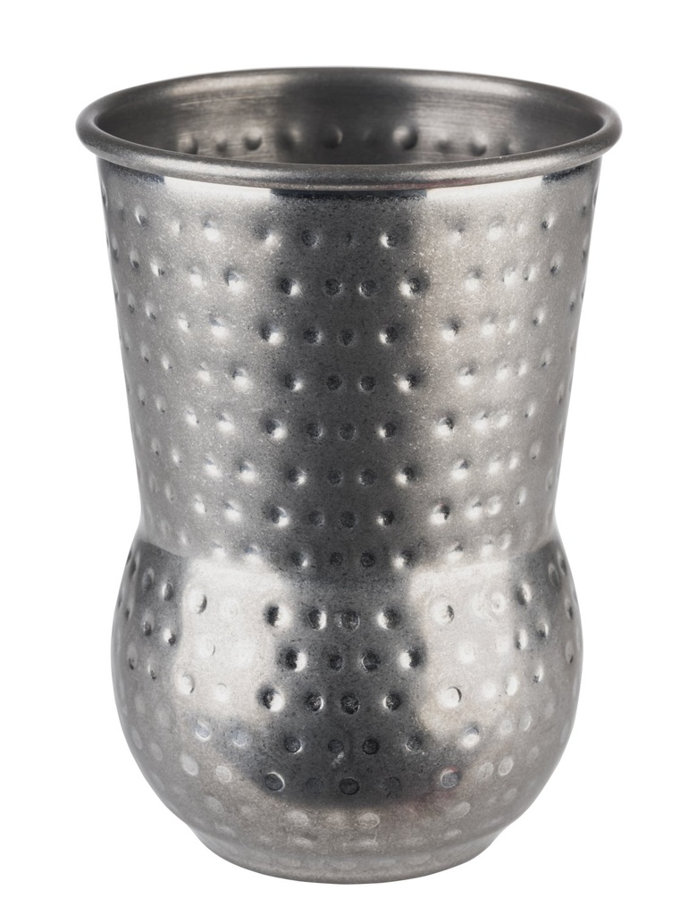 Julep beker tonvormig Ø 8.0x11.5cm vintage look gehamerd RVS