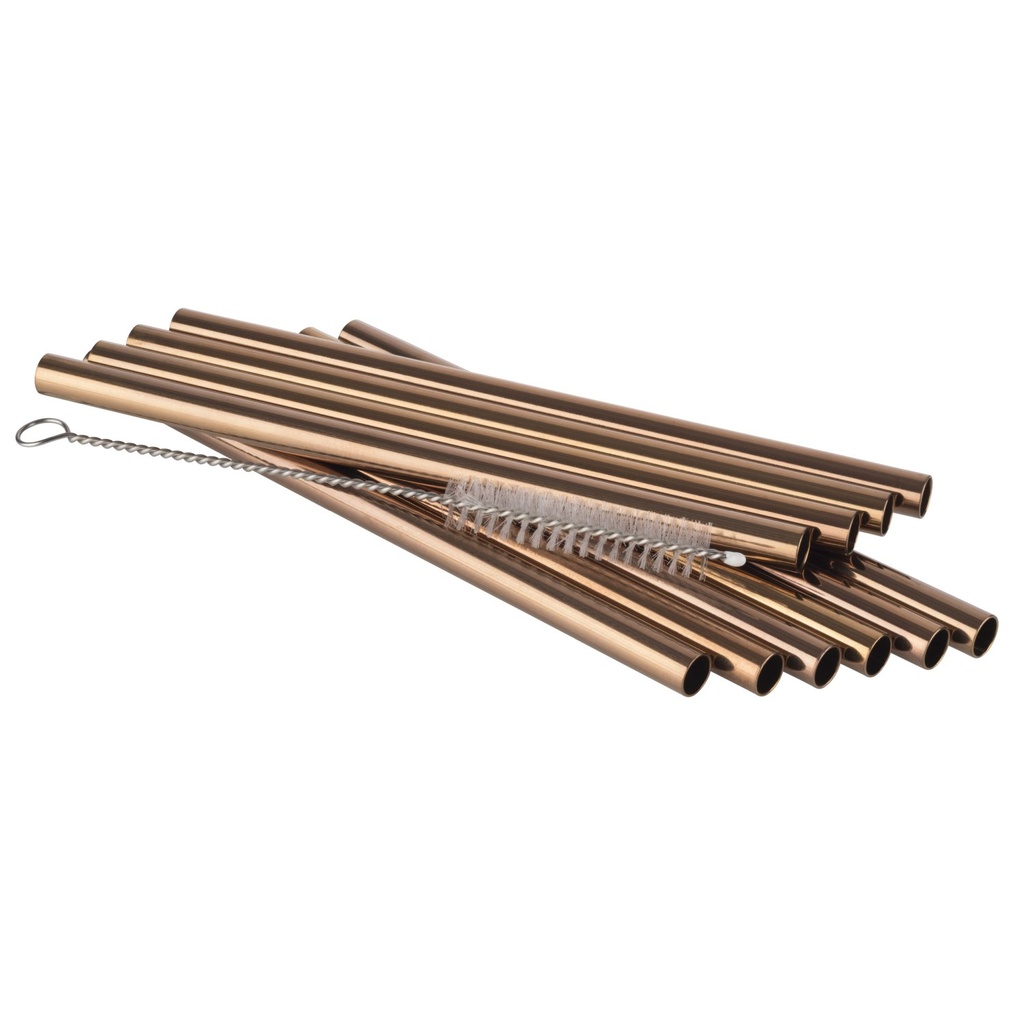 Rietjes Set van 11 Ø 0.8cm L 15.0cm RVS Koperlook