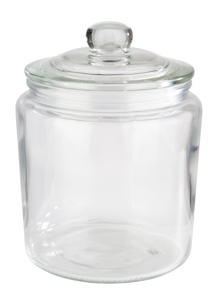 Klassieke Glazen Voorraadpot 0.9 liter met Glazen Deksel 11.5x11.5x16.0cm