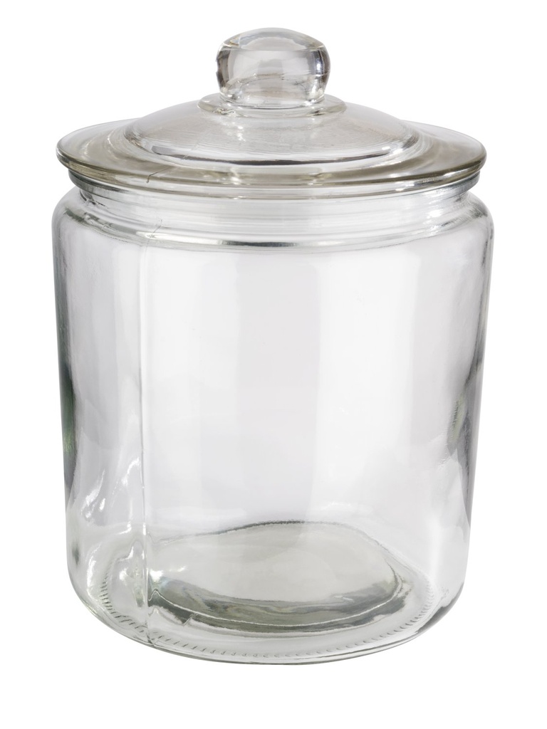 Klassieke voorraadpot 4.0 liter 18.0x18.0x26.0cm glas met glazen deksel en polyethyleen