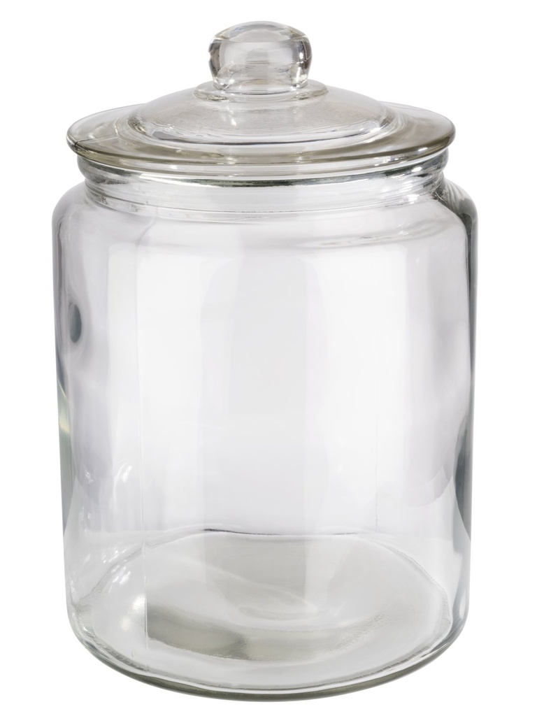 Glazen voorraadpot met polyetheen 6.0 liter 20.0x20.0x30.0cm inclusief glazen deksel