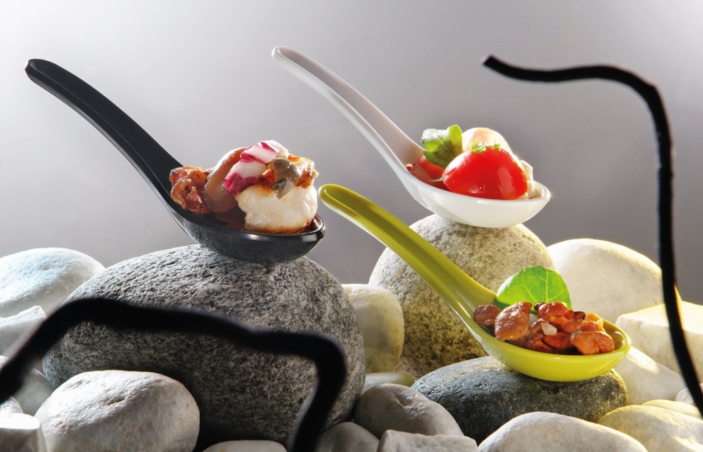 Fingerfoodlepel 13.5x4.5x4.5cm Hong Kong melamine zwart