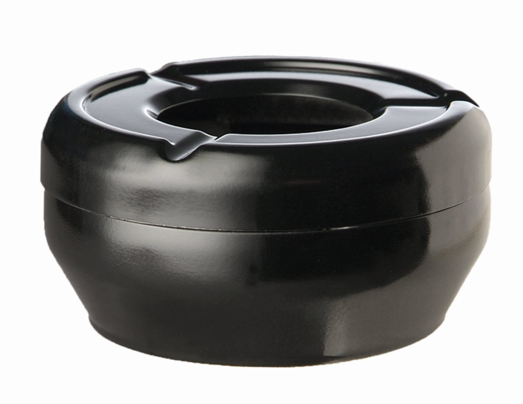 Asbak 12.0x12.0x4.3cm Gleam melamine zwart