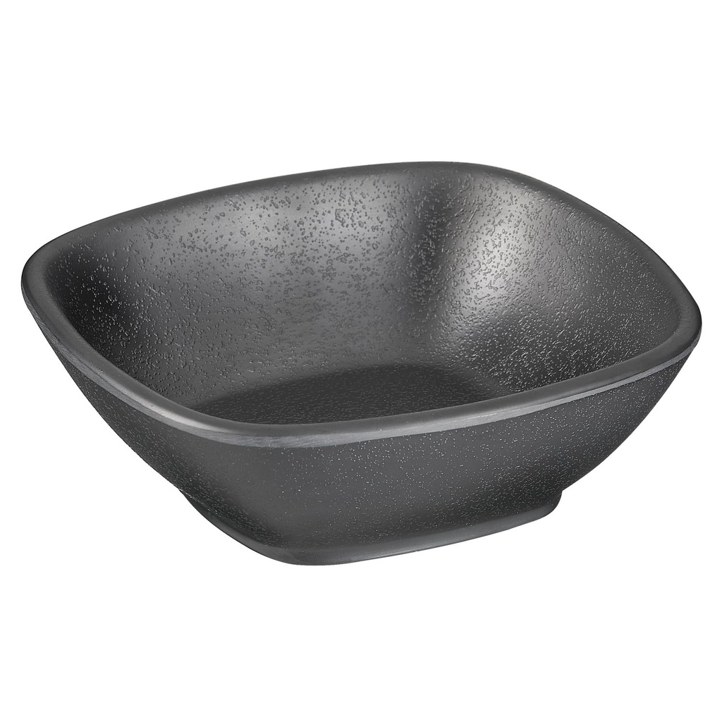 Kom 12.0x12.0x4.0cm 0.2 liter Zen Melamine Zwart Steenlook