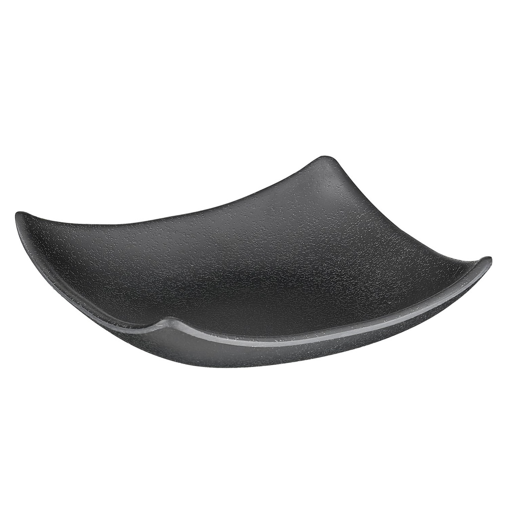 Kom 10.5x10.5x3.0cm 0.06 liter Zen melamine zwart steenlook