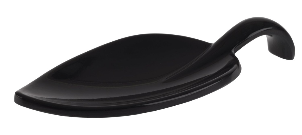 Bladvormige melamine fingerfoodlepel 10.0x4.5x1.0cm zwart 50 stuks