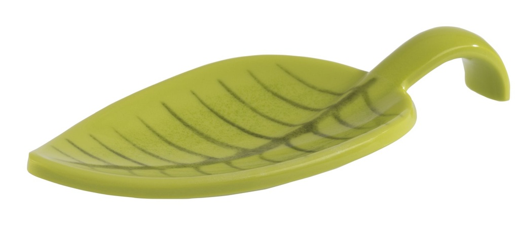 Bladvormige fingerfoodlepel 10.0x4.5x1.0cm 50 stuks melamine groen