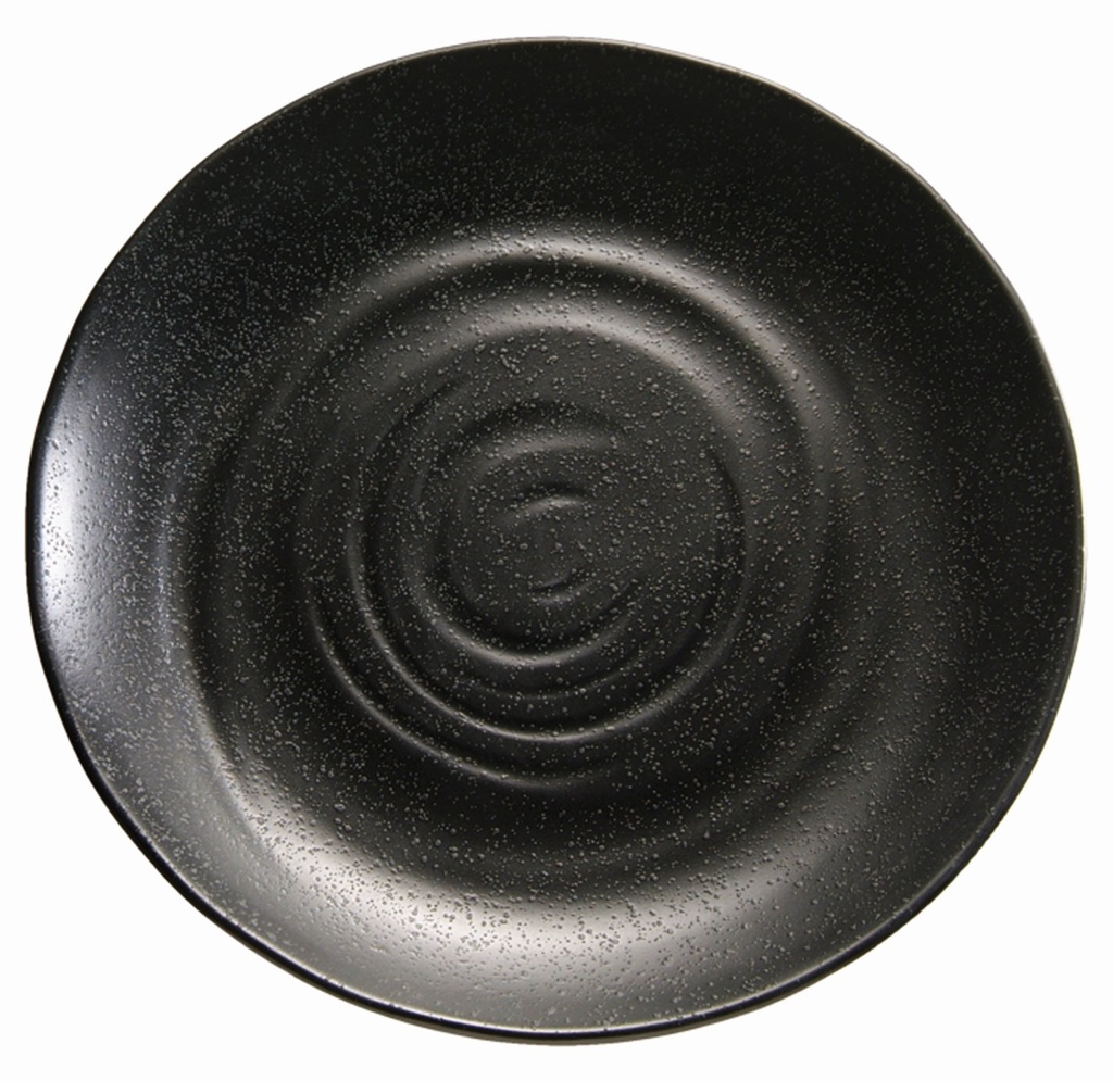 Melamine Schaal 28.0x28.0x3.0cm Zen Zwart Steenlook