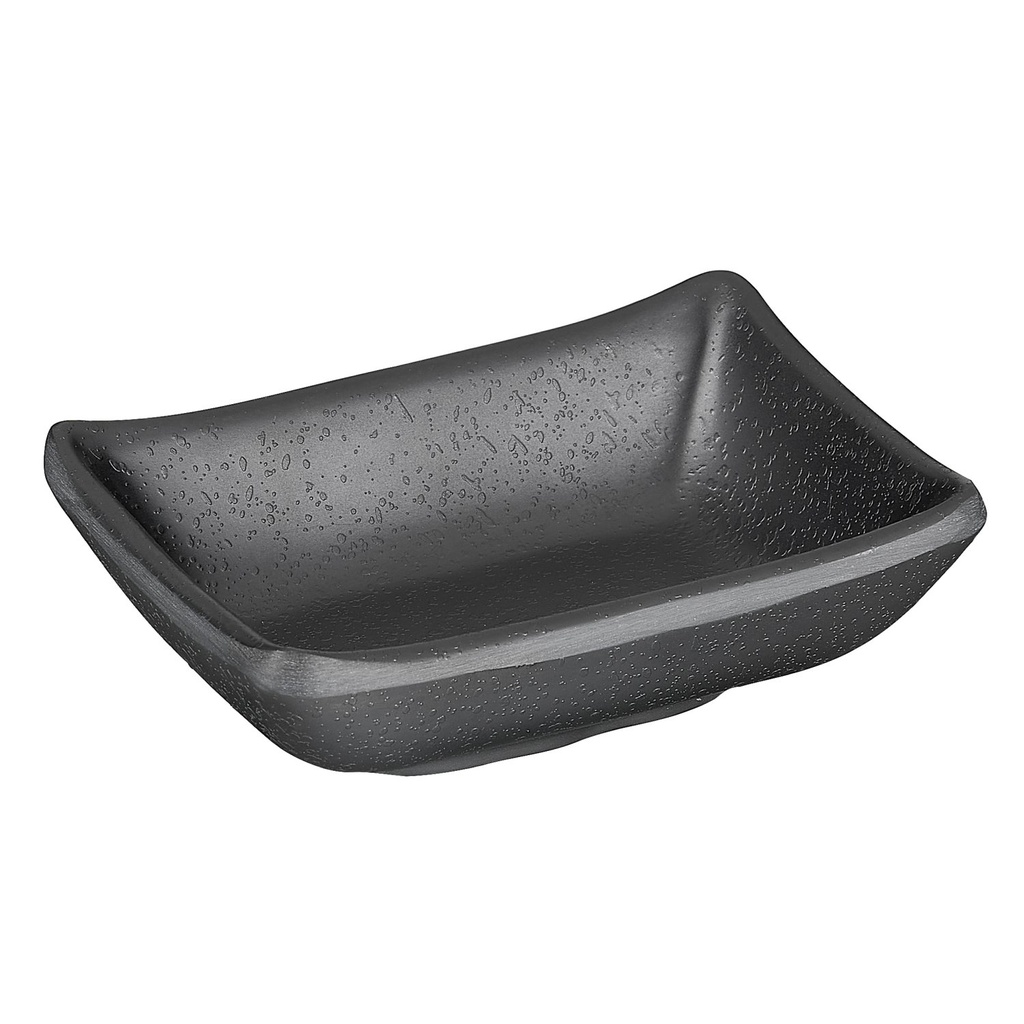 Kom 9.0x7.0x2.5cm Zen melamine steenlook zwart