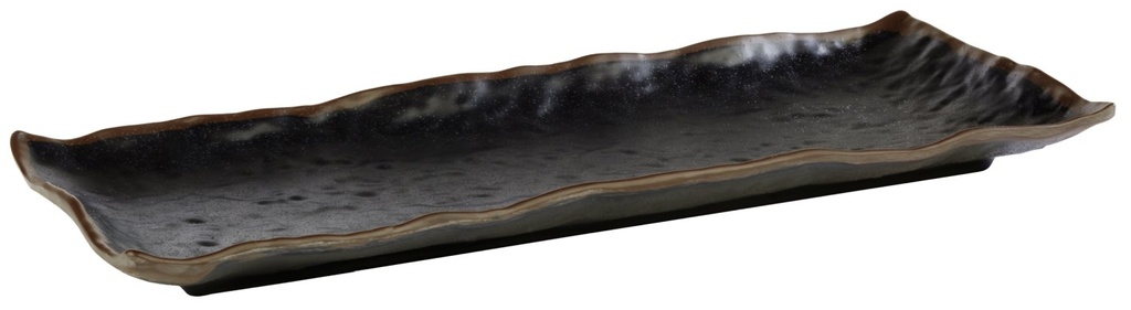 Dienblad 39.0x16.0x3.0cm Marone Zwart met bruine rand