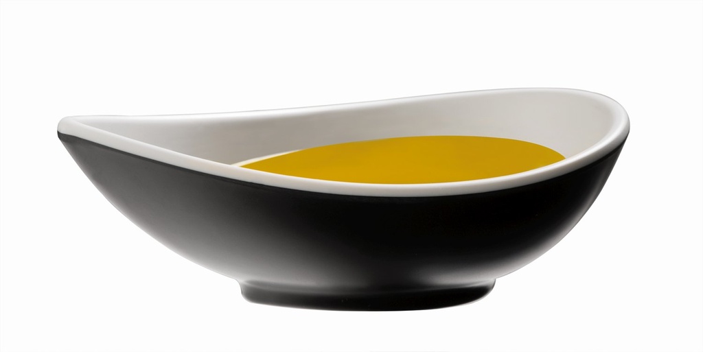 Schaal Melamine 14.0x8.0x4.5cm (14.0x8.0x4.5cm) Halftone Binnen Wit Buiten Zwart