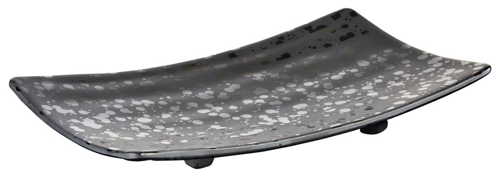 Melamine schaal 22.0x12.0x3.0cm Glamour zwart