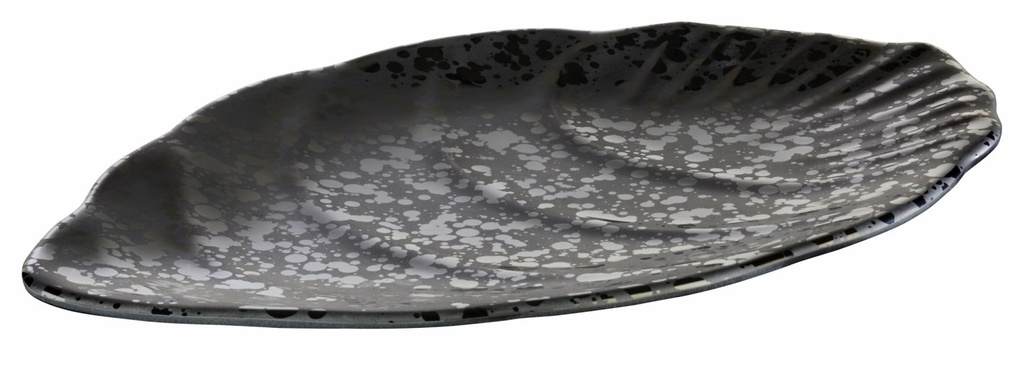 Schaal 25.0x15.5x1.5cm Glamour melamine zwart