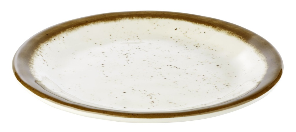 bord 19.0x19.0x2.0cm Steen Art decor bruin met witte rand Melamine