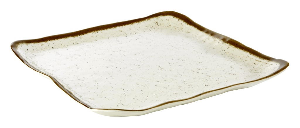 bord 33.0x32.5x3.0cm Stone Art bruin met witte rand Melamine