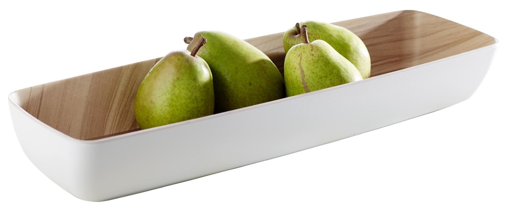 Schaal GN 2/4 53.0x16.2x7.5cm Frida melamine houtlook wit