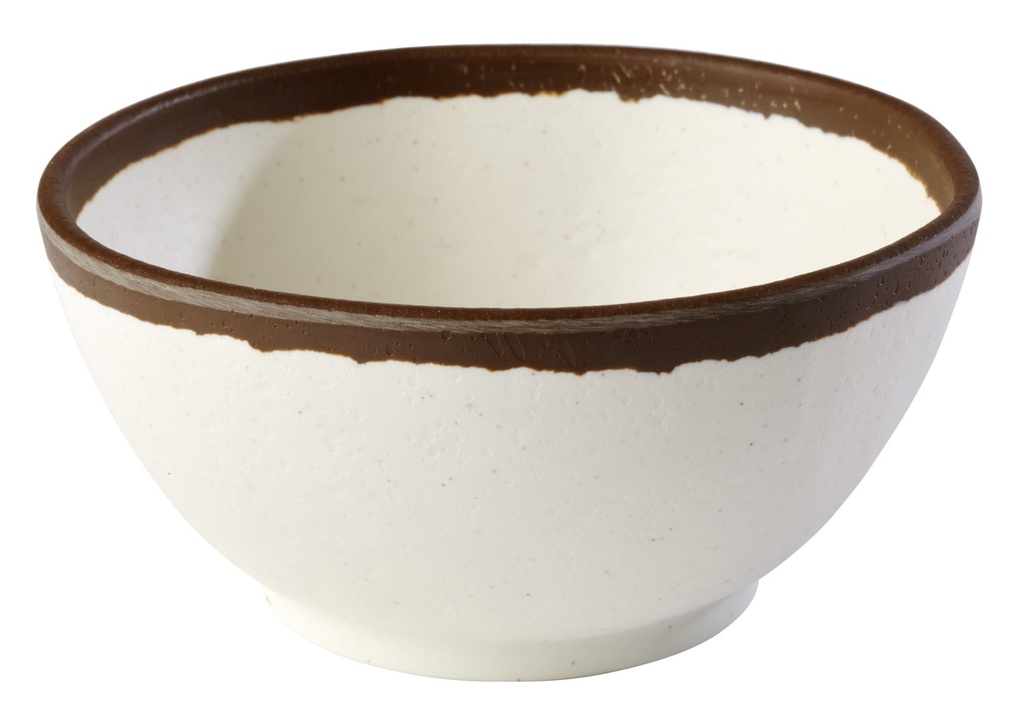 Kom Ø12.5xH6.0cm Crocker crème met bruine rand Melamine