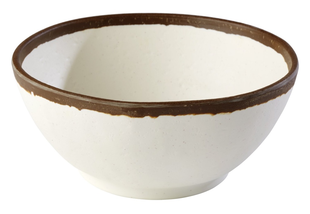 Kom Crocker crème met bruine rand 16.0x16.0x7.0cm melamine