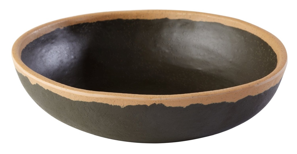 Kom melamine Ø 16.5xH 4.0cm 0.5 liter Crocker bruin met lichtbruine rand