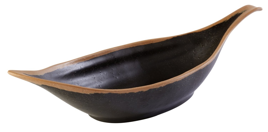 Bladschaal 42.0x14.0x9.5cm 0.65 liter Crocker bruin met lichtbruine rand