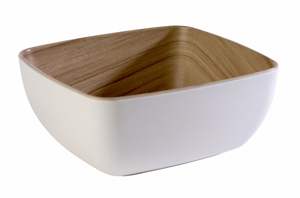 Melamine kom GN 1/6 17.6x16.2x7.5cm Frida Wit/Houtdecor