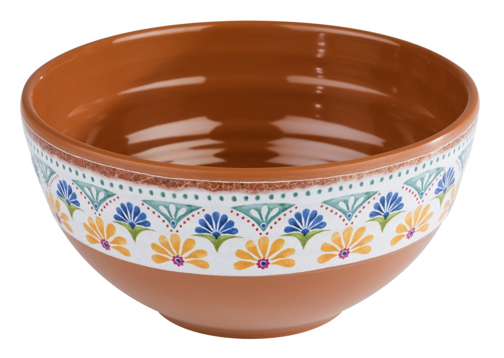 Kom 0.8 liter 15.5x15.5x8.0cm Arabesque melamine terracotta-look binnenzijde Arabesque decor buitenzijde