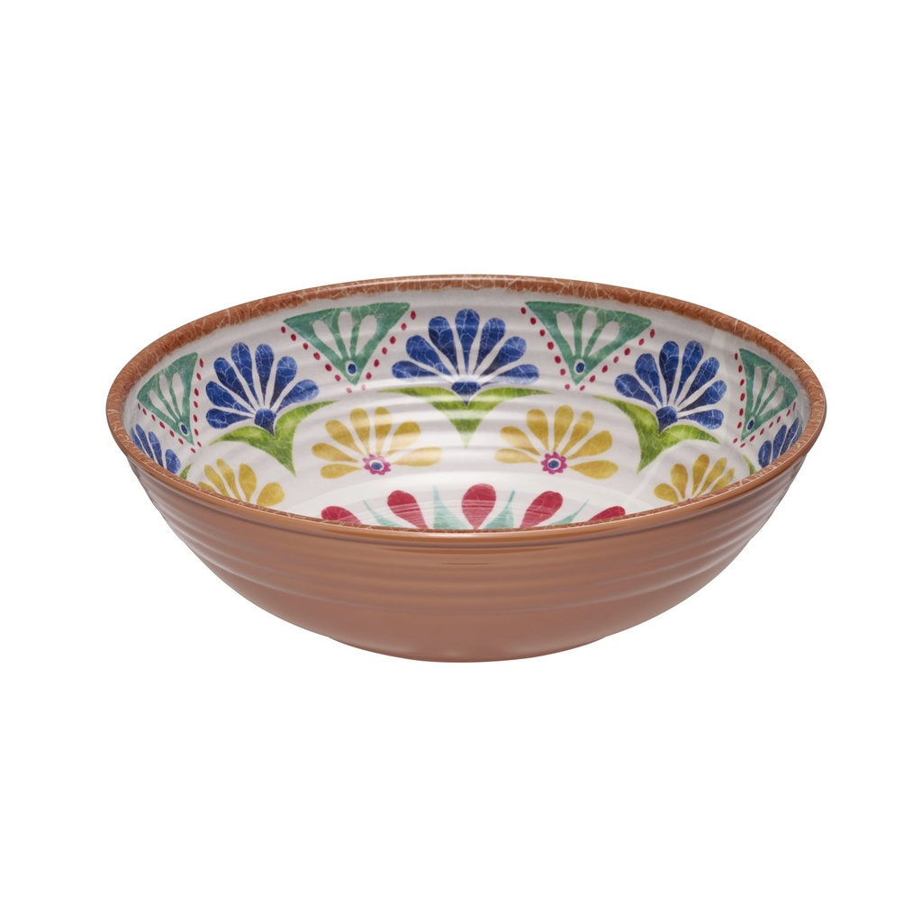 Melamine Kom 1.5 liter 24.0x24.0x7.0cm Arabesque Binnenzijde dessin terracotta-look buitenzijde