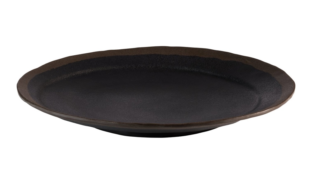Bord melamine 28.0x3.5cm Marone zwart met bruine rand