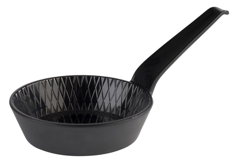 Melamine minischaaltje met handvat 15.5x8.0x8.5cm 0.07 liter zwart