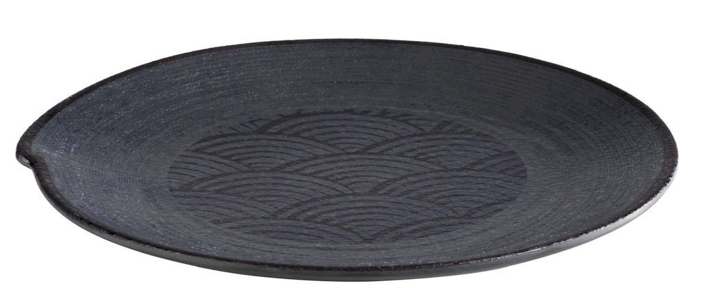 Melamine bord 27.0x27.0x2.5cm Dark Wave zwart