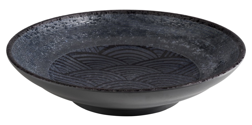 Kom Dark Wave zwart Ø22.5x5.0cm 0.75 liter melamine