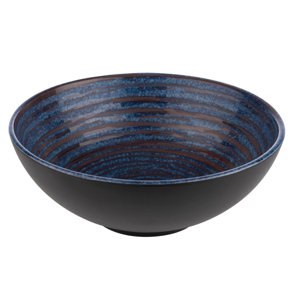 Kom 24.0x24.0x9.0cm Loops donkerblauw/donkergrijs